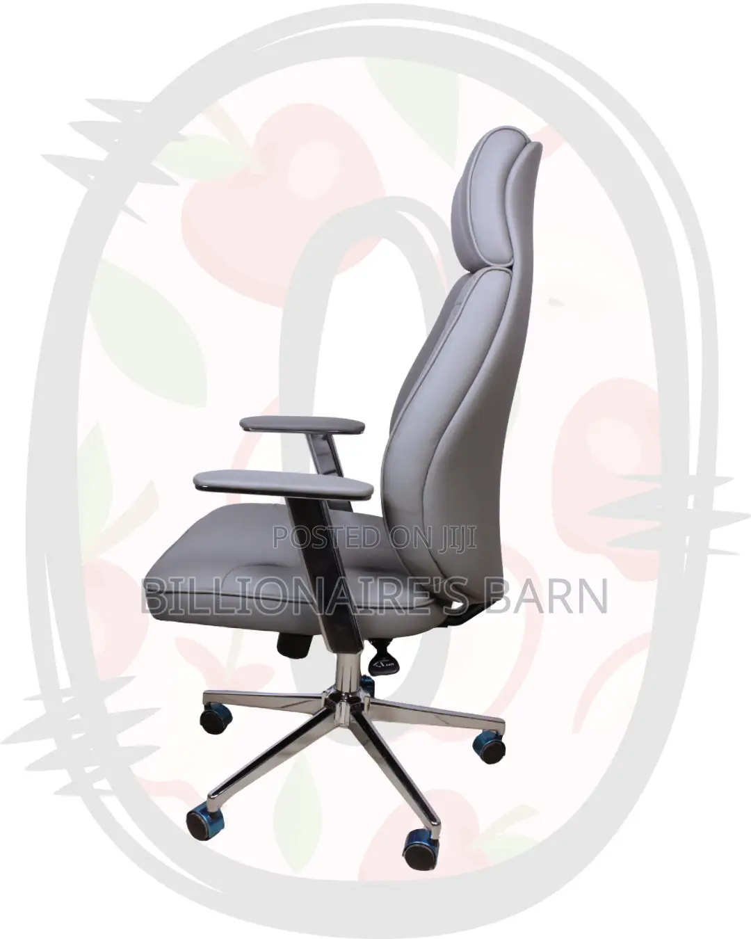 Sleek Grey Executive Leather Office Chair — All-Day Comfort