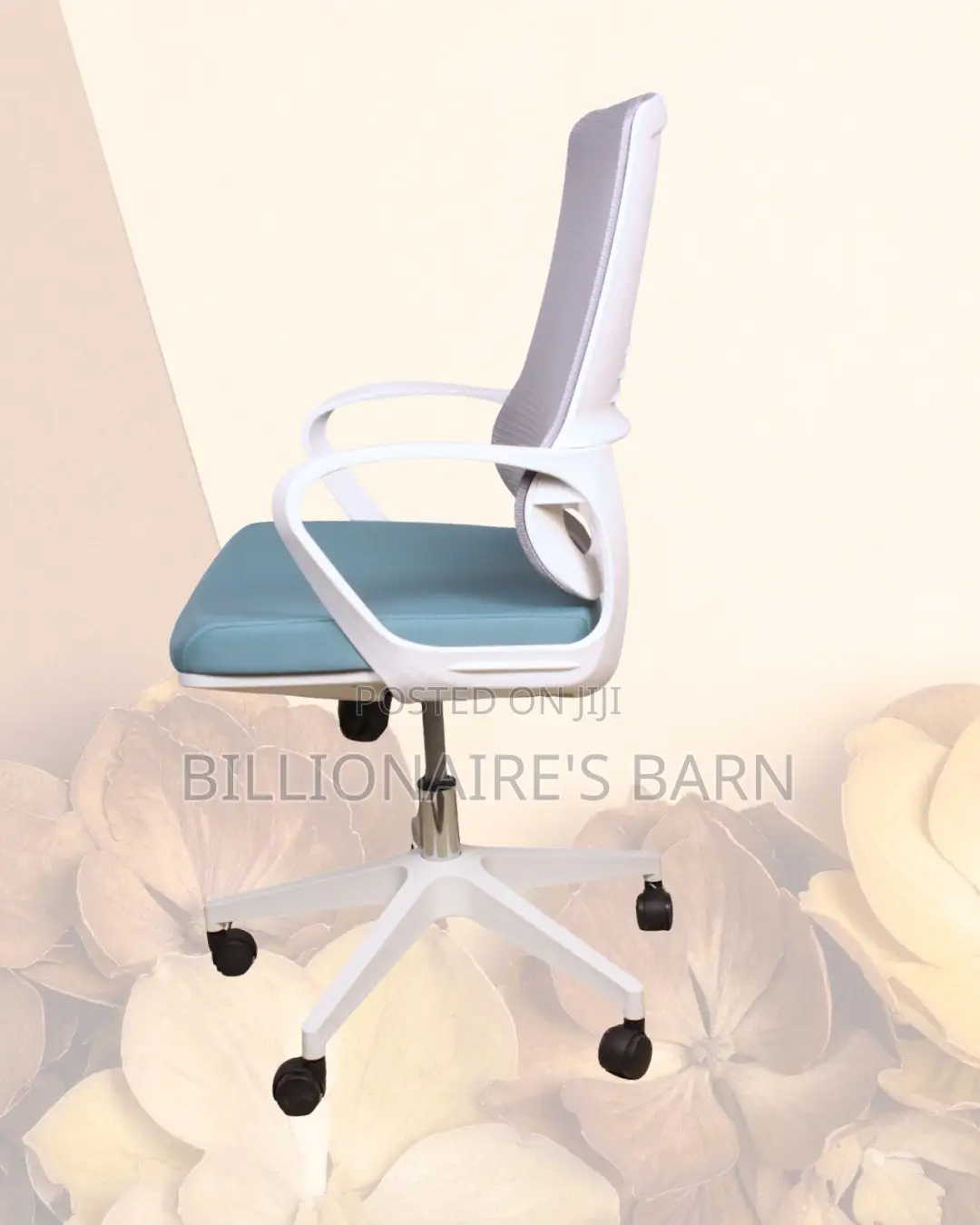 White Ergonomic Mesh Office Chair (Quiet-Roll) — Restocked!
