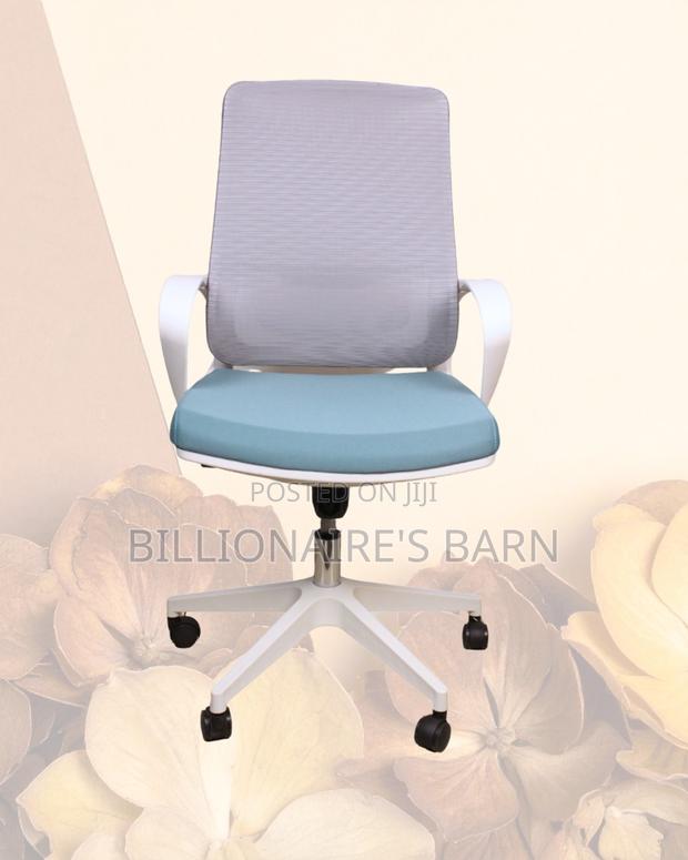 White Ergonomic Mesh Office Chair (Quiet-Roll) — Restocked! - thumbnail 3