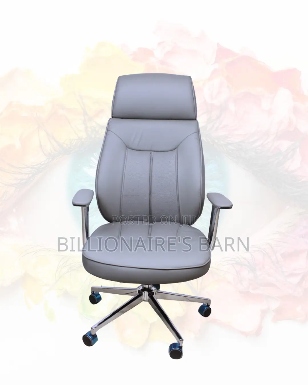 New Arrival Grey Executive Leather Office Chair — Easy to Clean