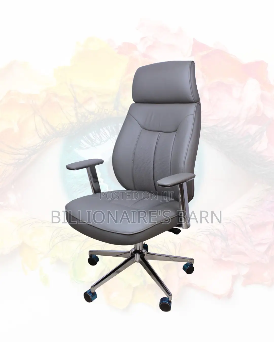 New Arrival Grey Executive Leather Office Chair — Easy to Clean