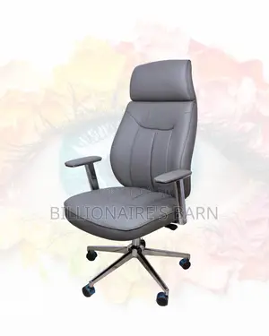 New Arrival Grey Executive Leather Office Chair — Easy to Clean
