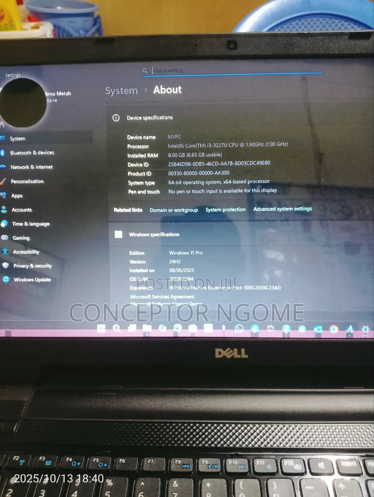 Laptop Dell Inspiron 15 8GB Intel Core 3 HDD 500GB