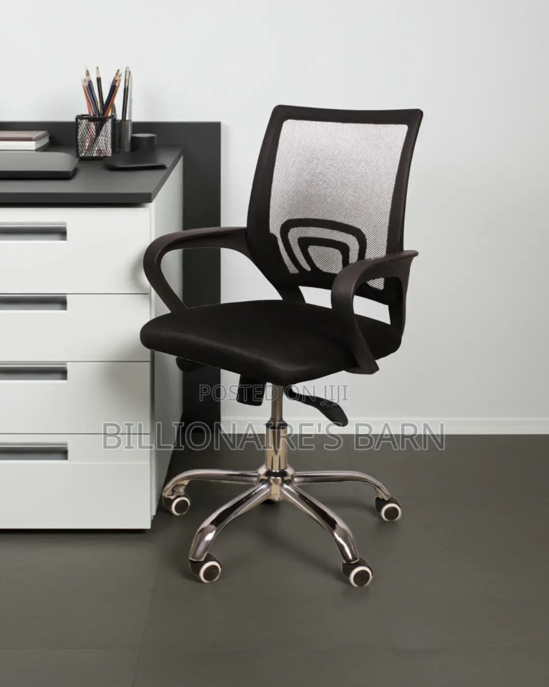 Secretarial Mesh Office Chair | Heavy-Duty Nylon Castors