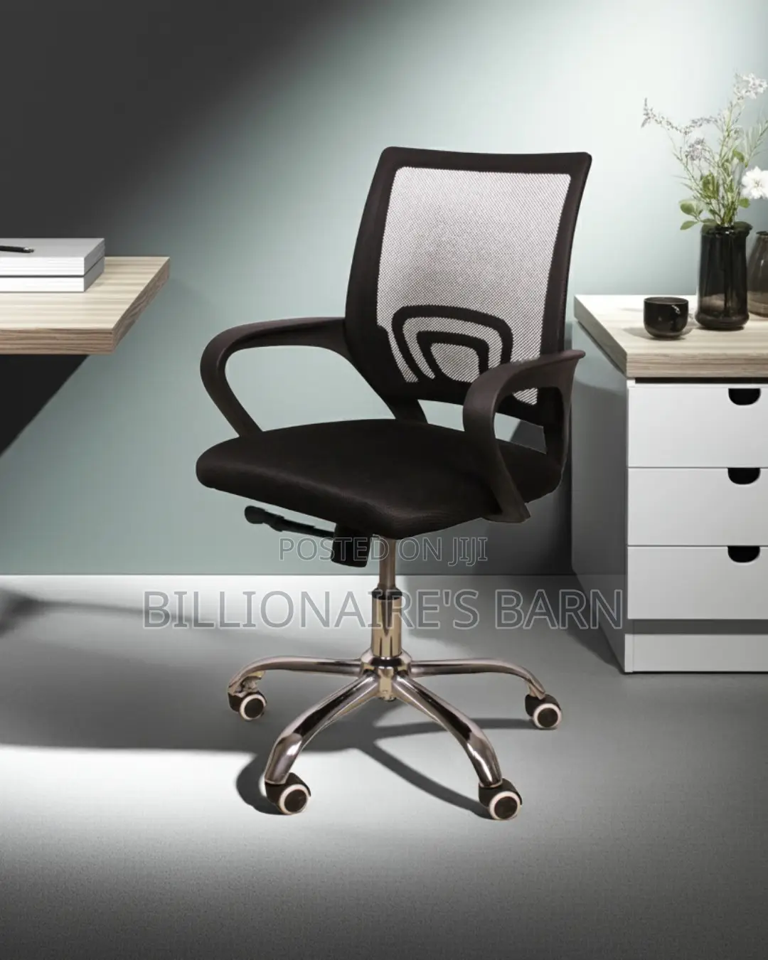 Secretarial Mesh Office Chair | Heavy-Duty Nylon Castors