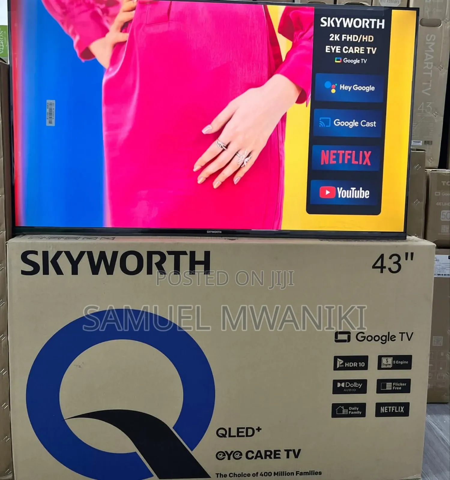 Skyworth 43" Qled Smart Google Tv
Latest Model Frameless Screen Hdr10