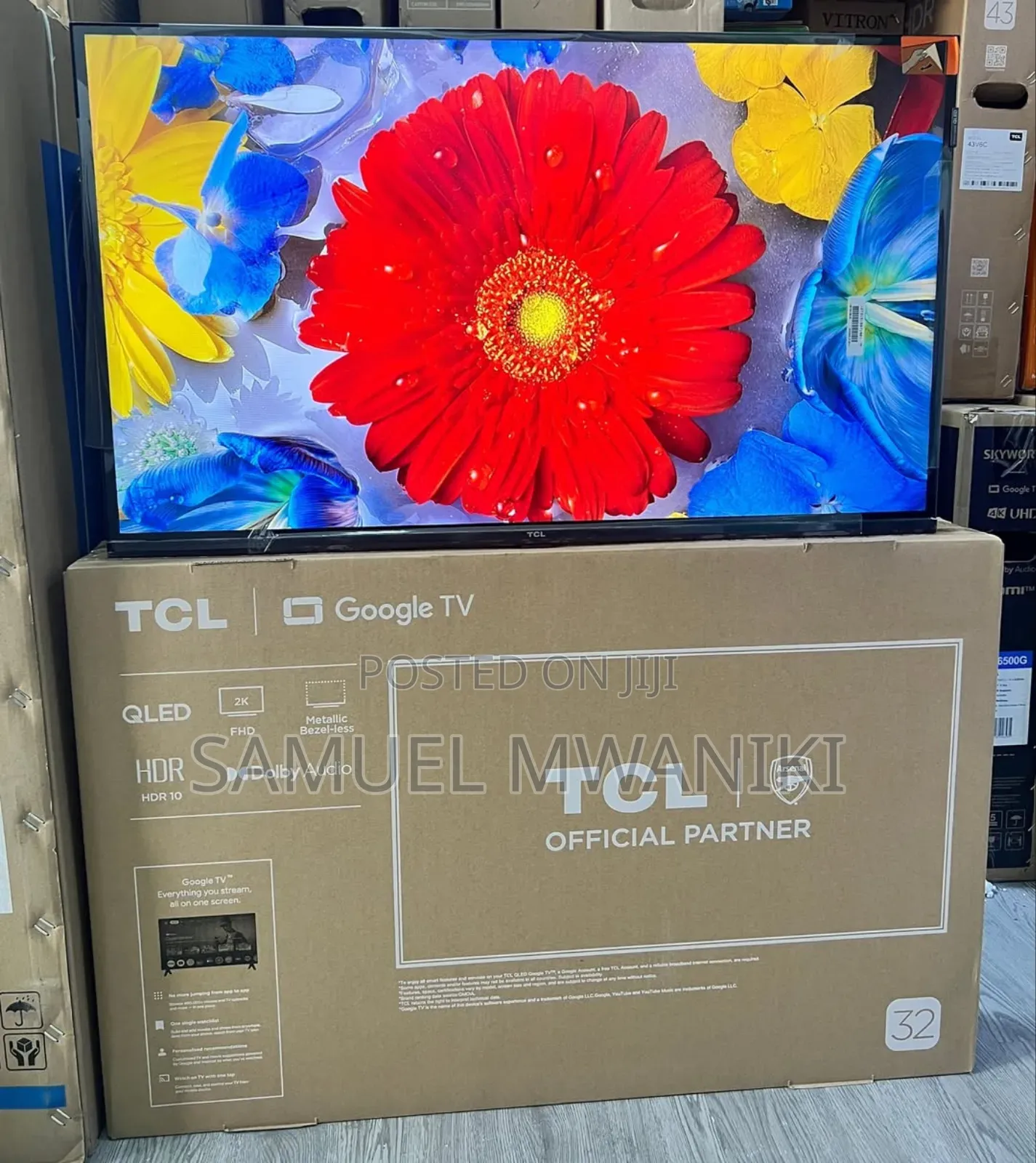 TCL 32" Qled Display Google Tv S4k Hdr10+ Frameless Screen