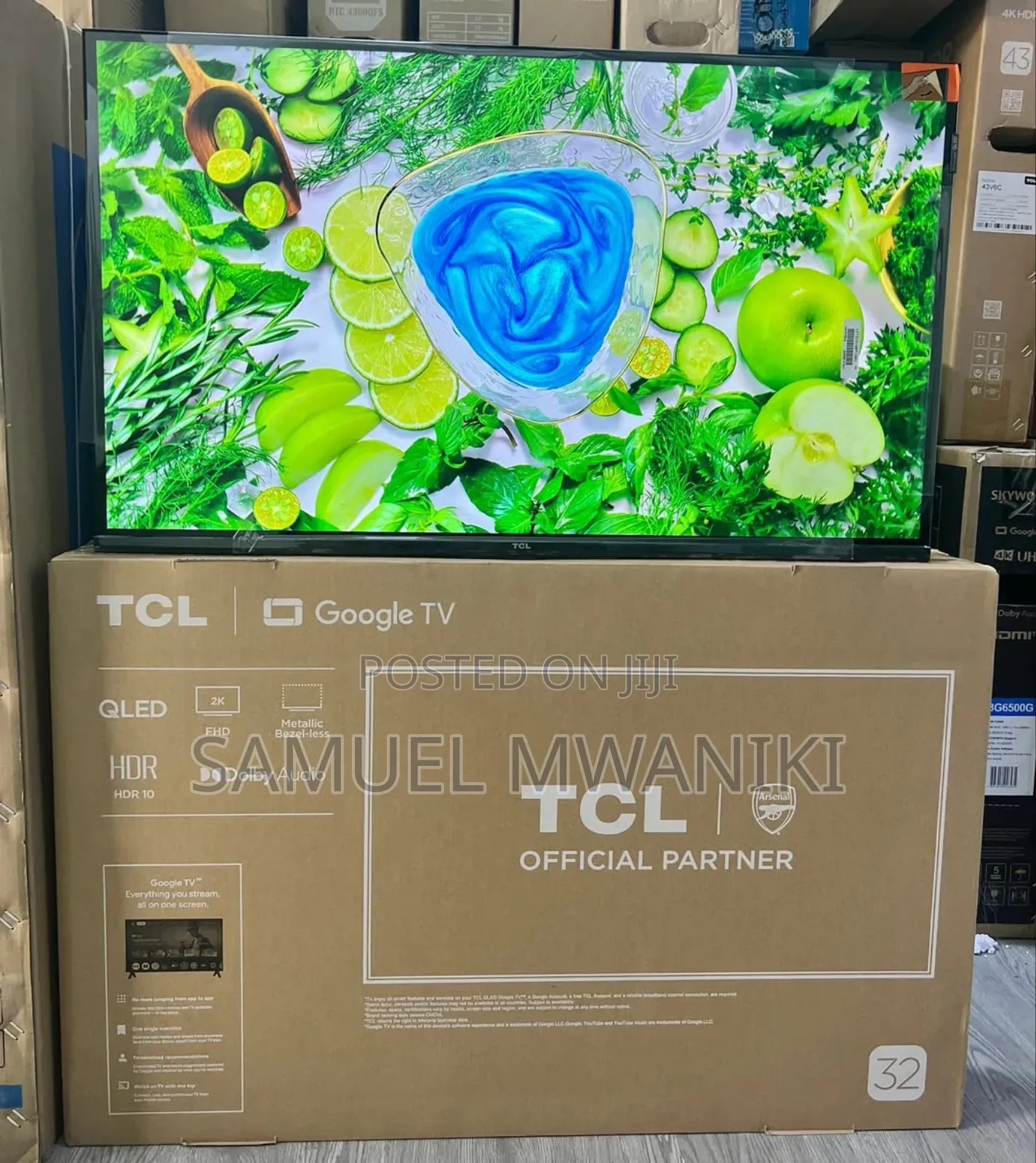 TCL 32" Qled Display Google Tv S4k Hdr10+ Frameless Screen