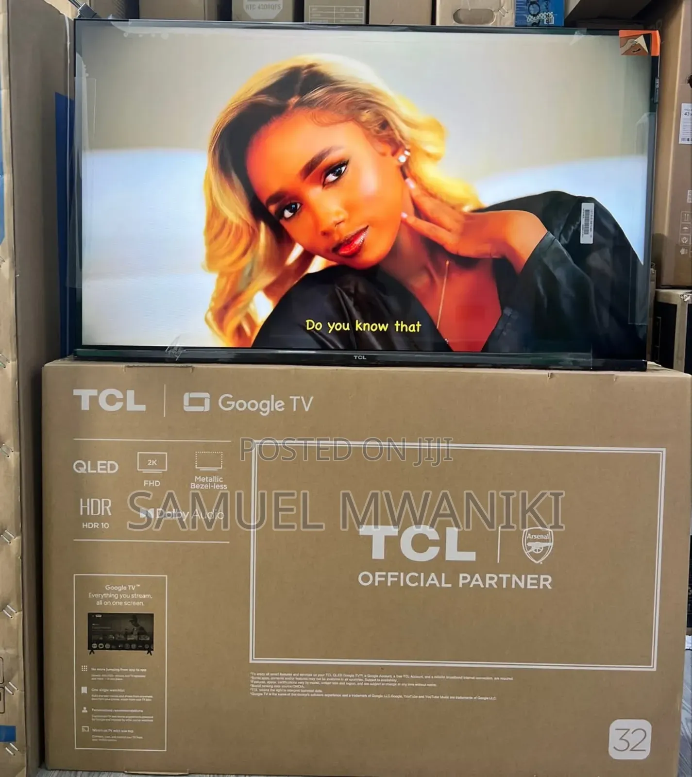 TCL 32" Qled Display Google Tv S4k Hdr10+ Frameless Screen