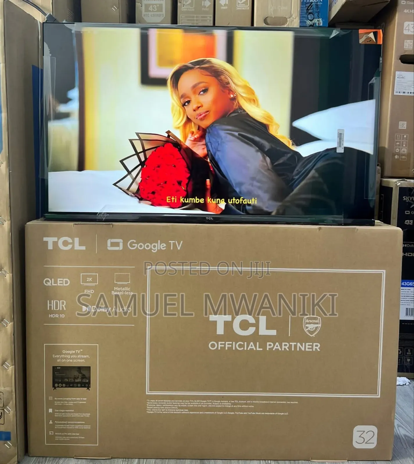 TCL 32" Qled Display Google Tv S4k Hdr10+ Frameless Screen