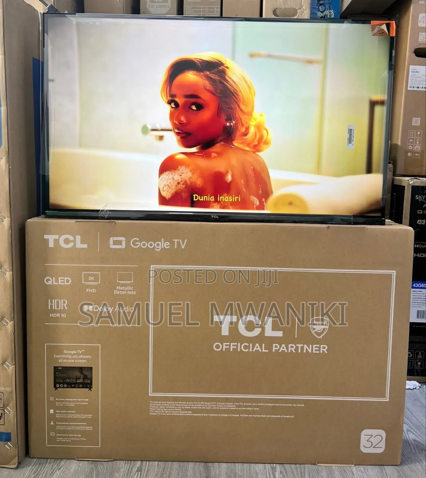 TCL 32" Qled Display Google Tv S4k Hdr10+ Frameless Screen