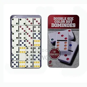 Dominos Game Set in Color Collectors Tin, 28 Dominoes