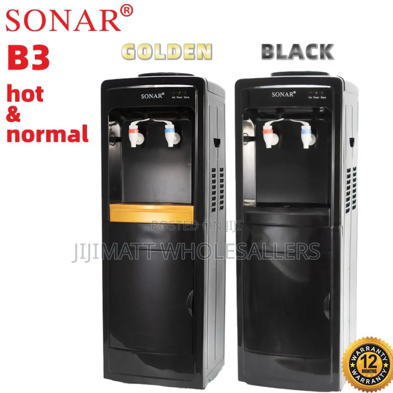 Black Sonar B3 Hot and Normal Free Standing Water Dispenser