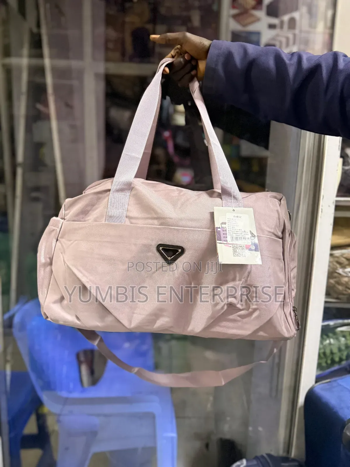 Peach Gym Bags Quality Material With a Shoe and Wet Clothe Compartment