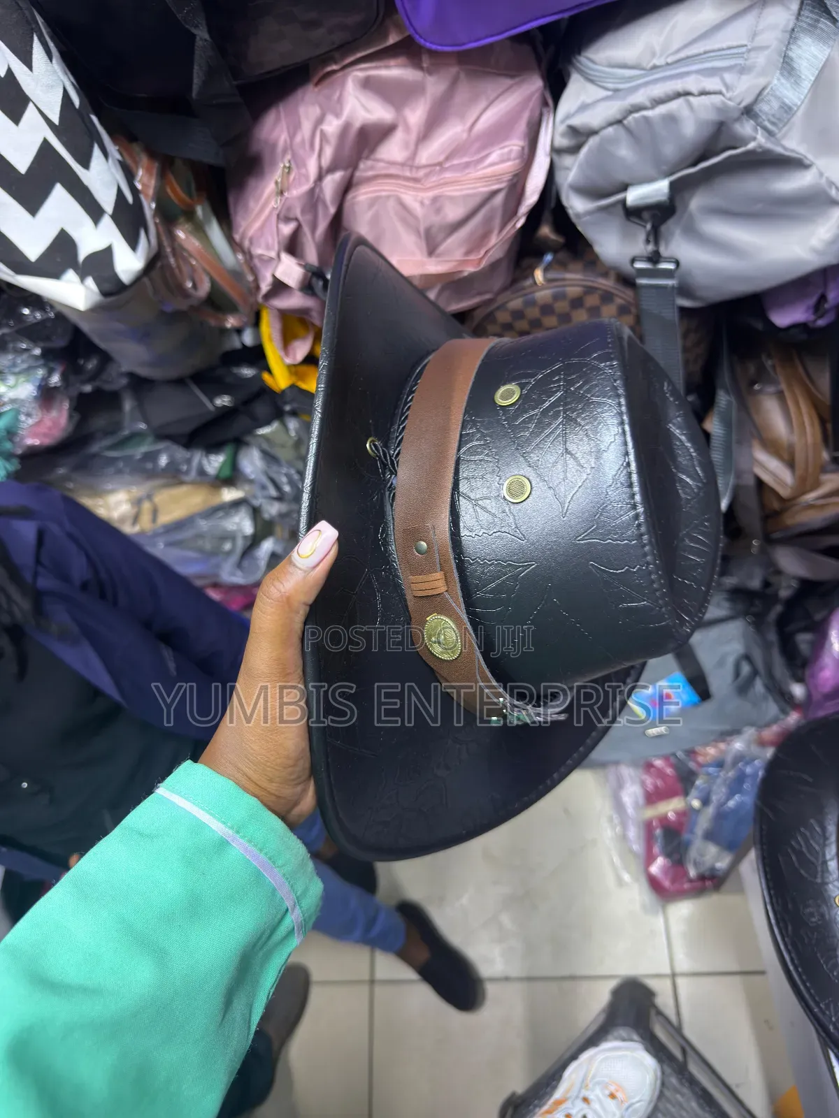 Black' Stylish Cowboy/Girl Unisex Leather Hats