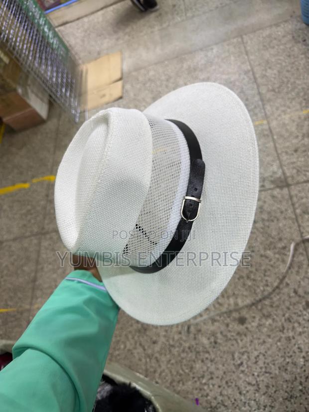 White Straw Panam Hat for Men - thumbnail 3