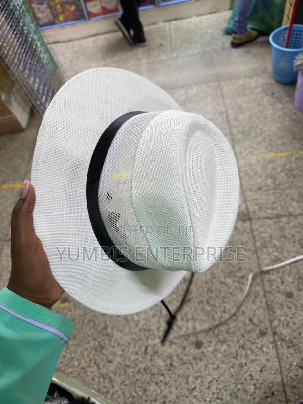 White Straw Panam Hat for Men - thumbnail 4