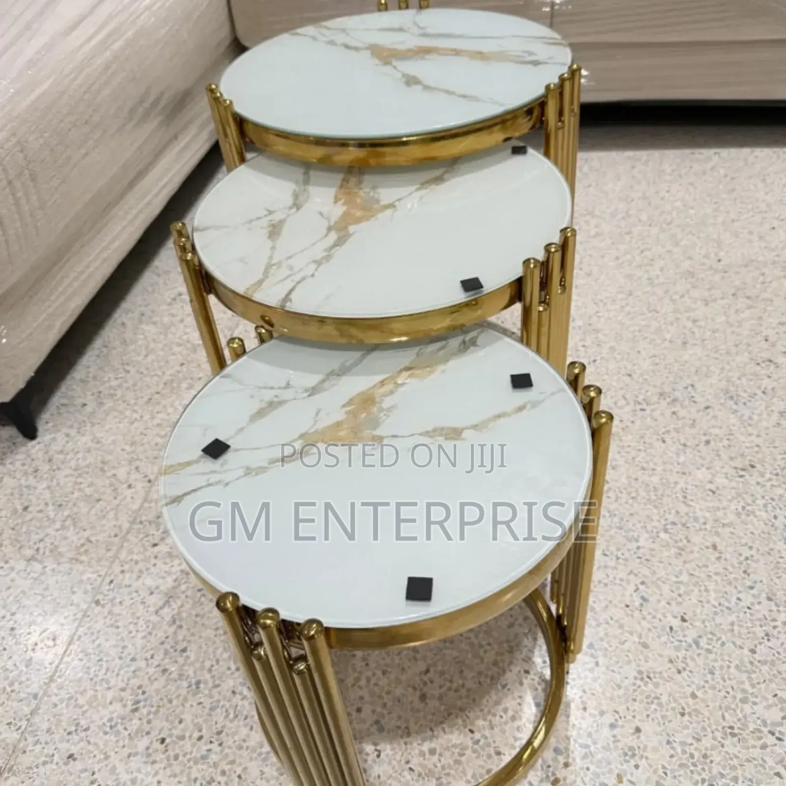 3 in 1 Executive Pure Marble Table