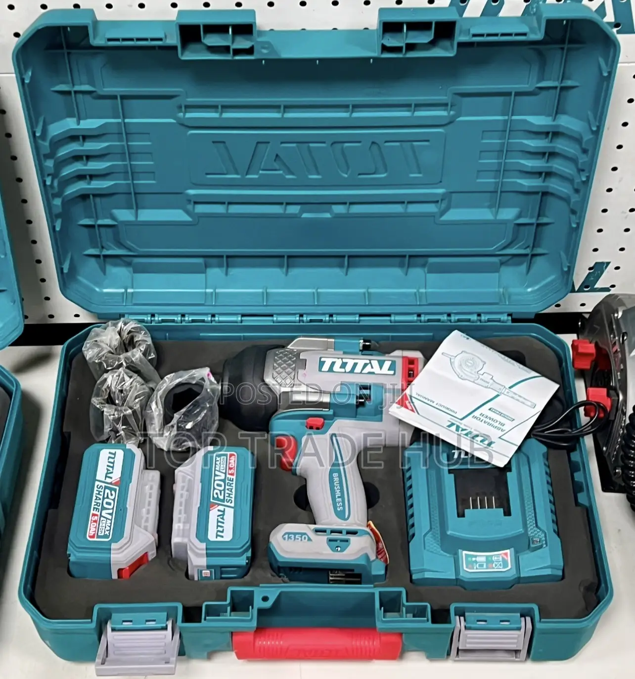 Total 20v Cordless Impact Wrench 1350nm Torque 3/4" Square Drive