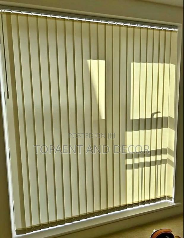 Elegant Beige Fabric Vertical Window Blinds - main view
