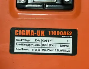 Powerful Cigma Uk Petrol Generator 11kva Single Phase