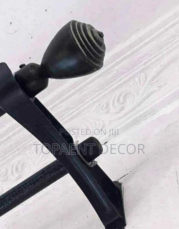 Black Brackets and Flowers Pure Powder Coated Curtain Rod Accessories