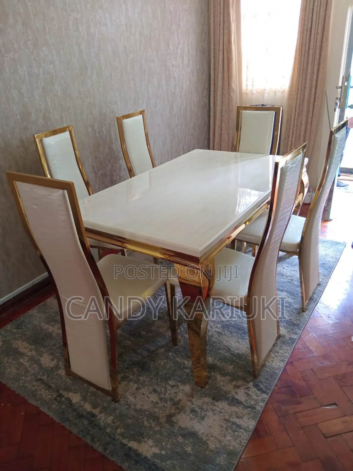 Executive and Sturdy 6 Seater Marble Dining Set