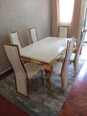 Executive and Sturdy 6 Seater Marble Dining Set