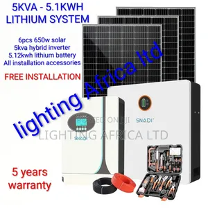 5kva Snadi Off-Grid - 5.12kwh Lithium Battery - (6) 650w Solar Panels