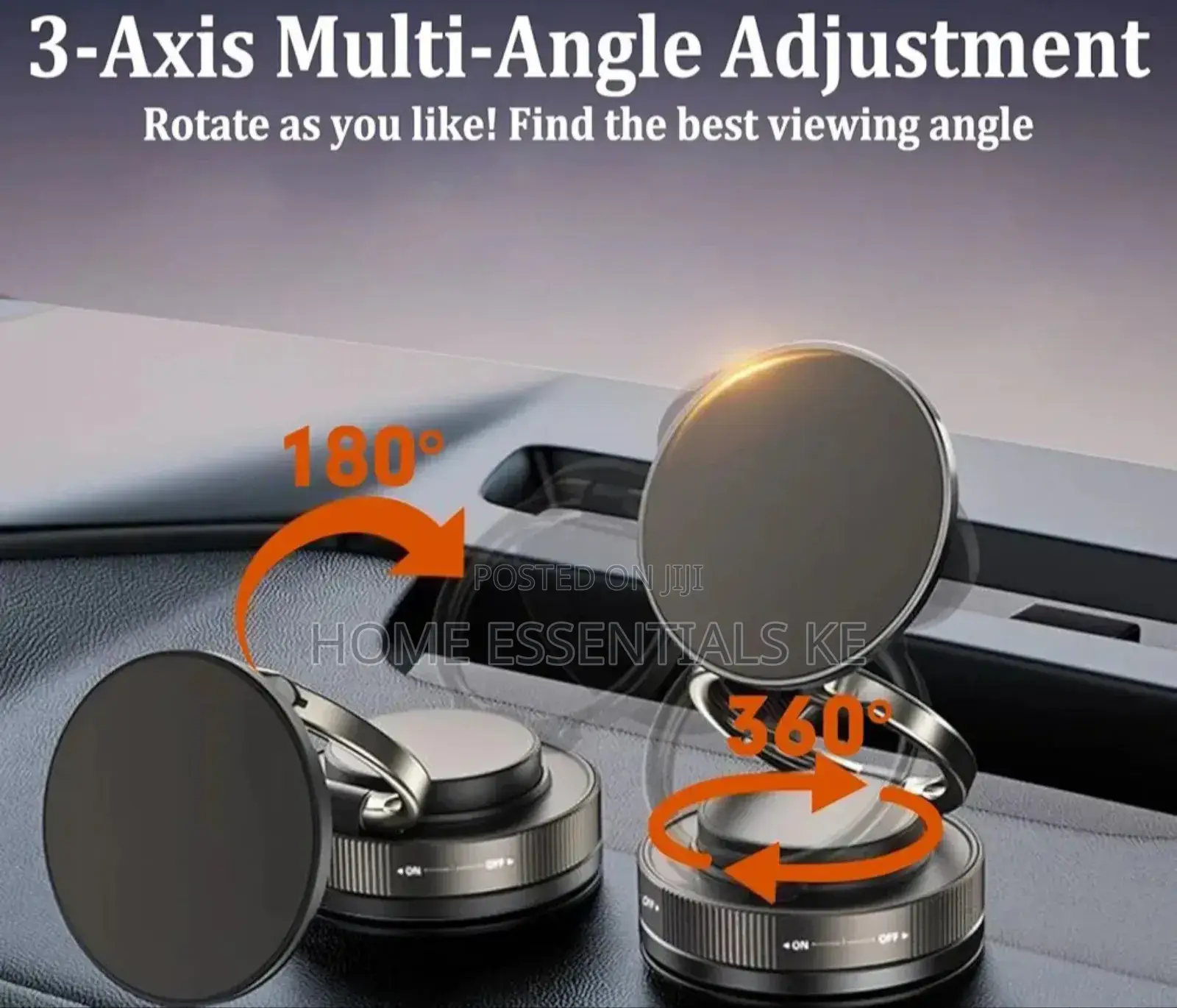 *Magnetic Smart Cell Phone Holder, 360 Degree Multi-Angle Rotation