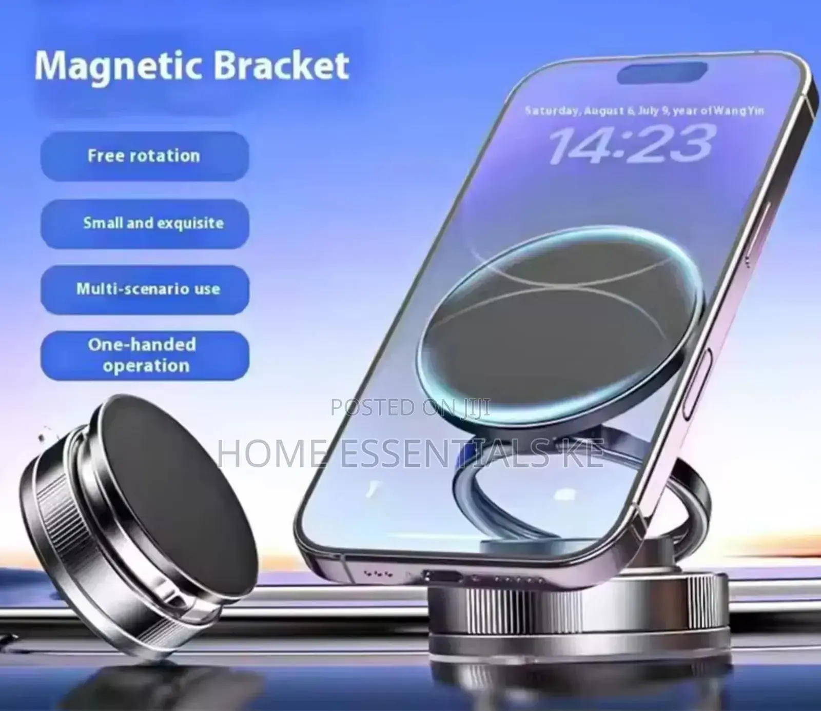*Magnetic Smart Cell Phone Holder, 360 Degree Multi-Angle Rotation