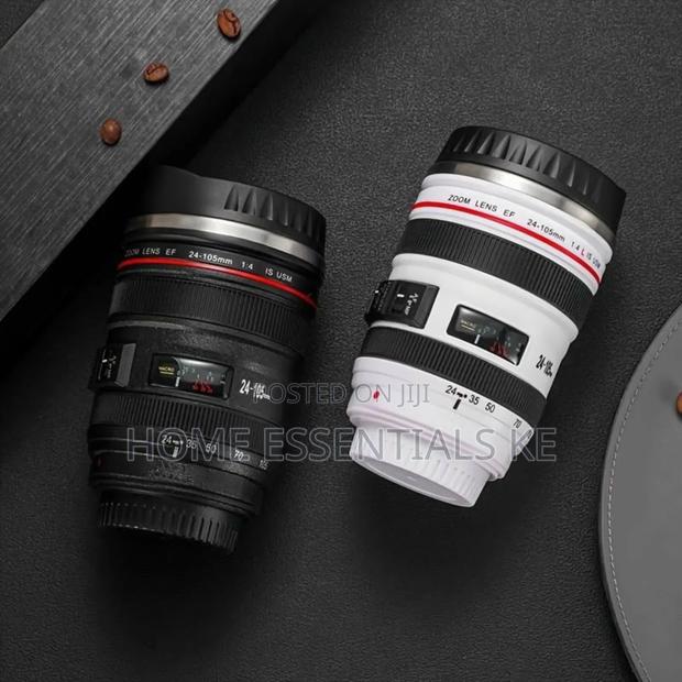*Camera Lens Mug, 450ml Stainless Steel Cup, Travel Magic Mug