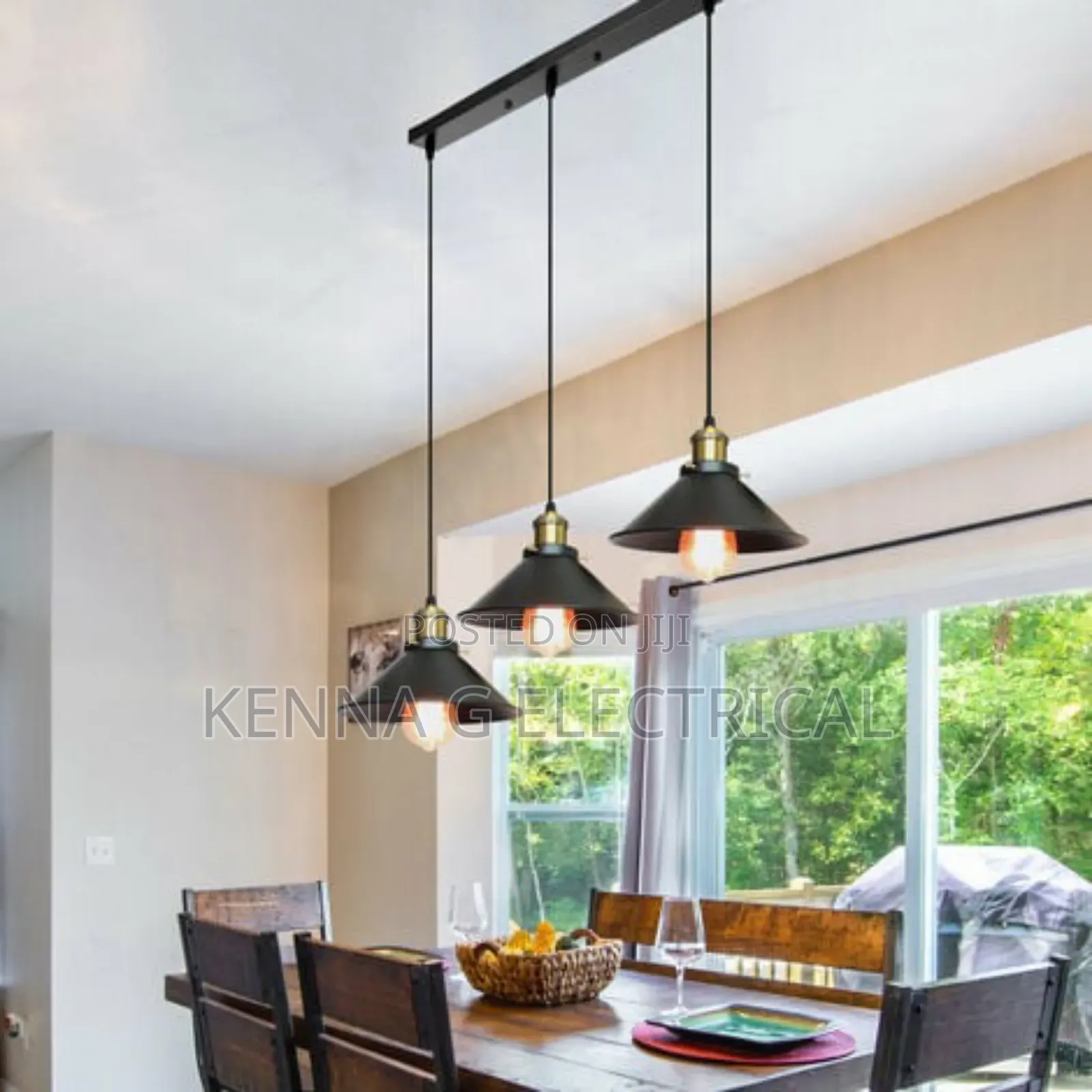 Triple Pendant Lights Indoor Metal Shade Hanging Lamp