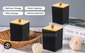 Black Multifunction Makeup Cotton Pad Storage Box