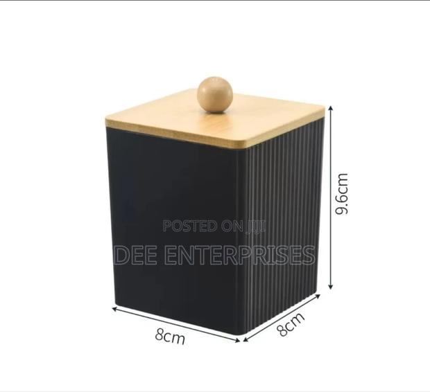 Black Multifunction Makeup Cotton Pad Storage Box - thumbnail 2