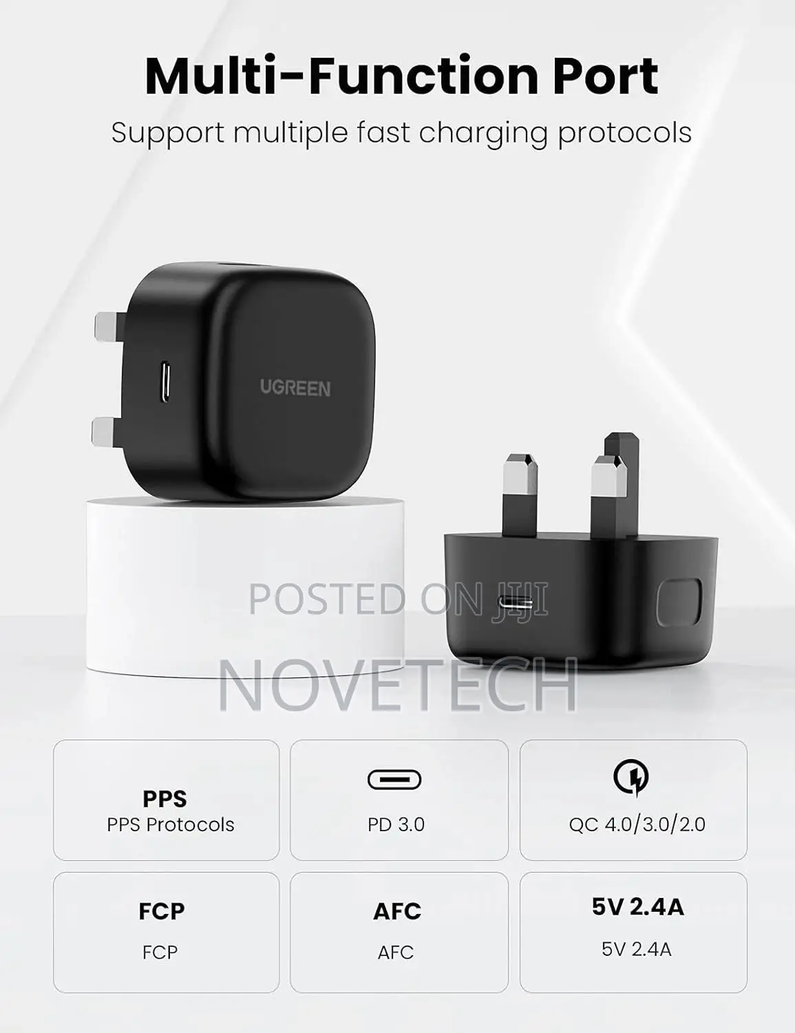 Ugreen 25w Usb C Charger Super Fast Pd Charger Cable Uk Black - Cd250