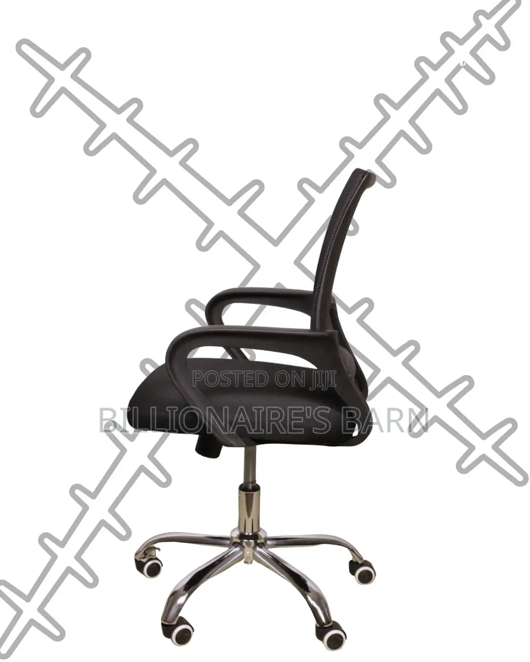 Sleek Secretarial Mesh Office Chair — Strong Stable Base