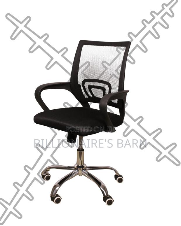 Sleek Secretarial Mesh Office Chair — Strong Stable Base - thumbnail 2