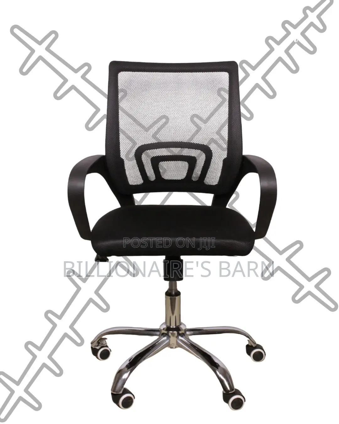 Sleek Secretarial Mesh Office Chair — Strong Stable Base