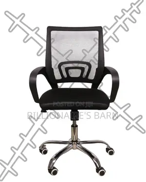 Sleek Secretarial Mesh Office Chair — Strong Stable Base