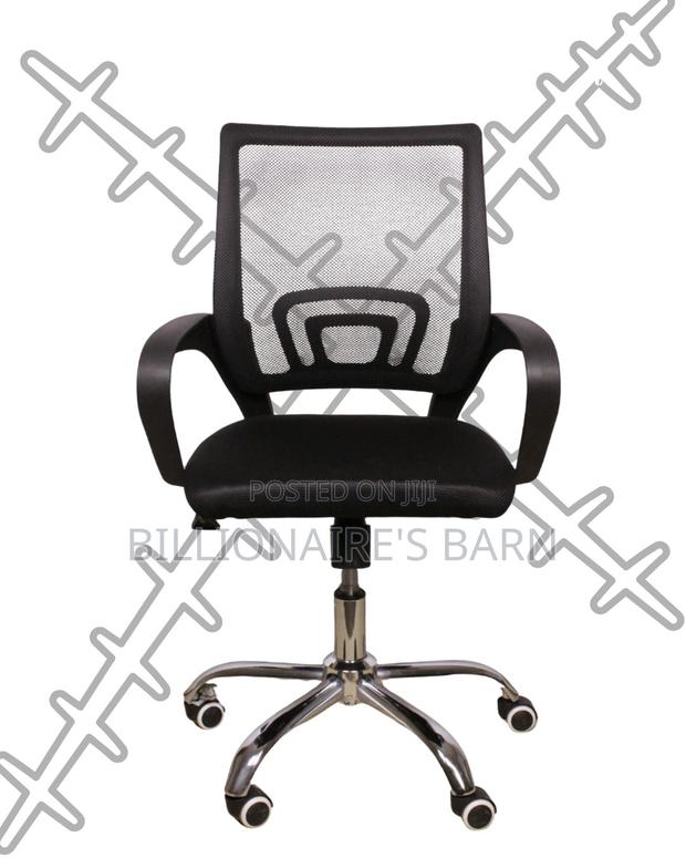 Sleek Secretarial Mesh Office Chair — Strong Stable Base - thumbnail 4