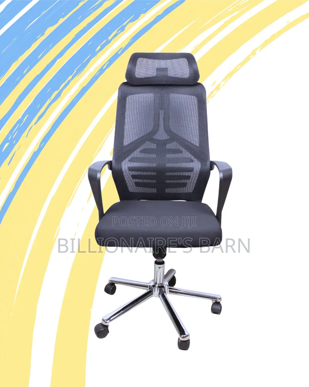 Adjustable High Back Mesh Office Chair — Smooth-Rolling Mobility
