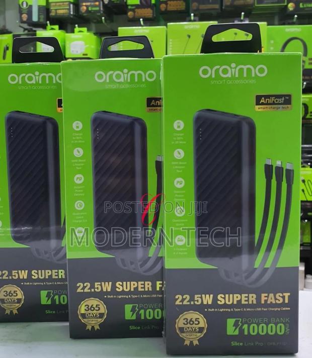 Oraimo Slice Link Pro Opb-P7101 *22.5w Super Fast Charging Power Bank