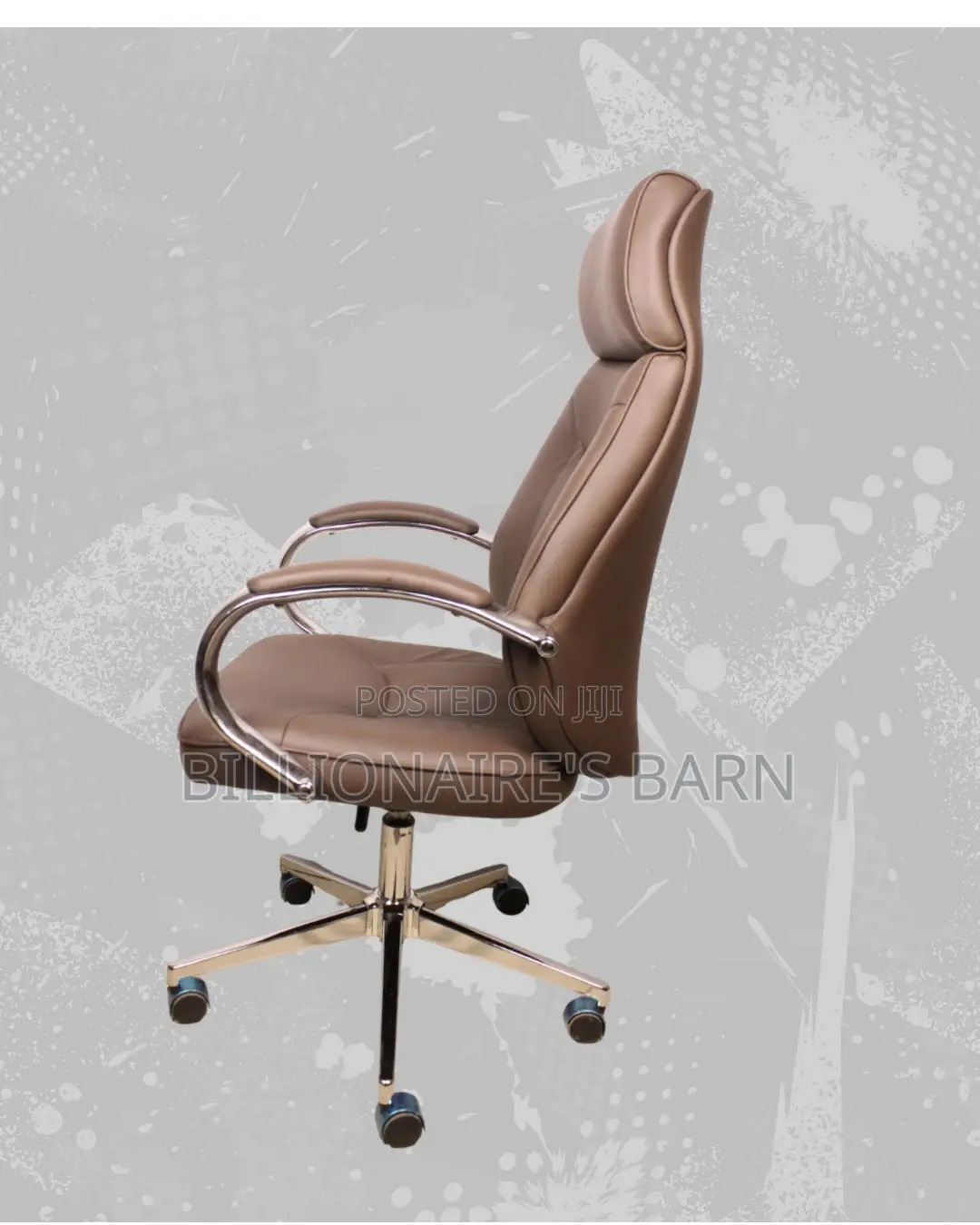 Imported Brown Executive Leather Office Chair | Headrest Support