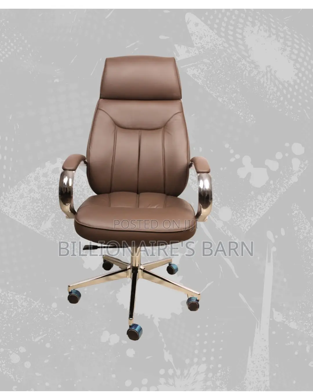 Imported Brown Executive Leather Office Chair | Headrest Support