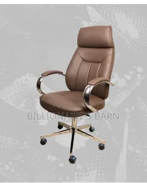 Imported Brown Executive Leather Office Chair | Headrest Support