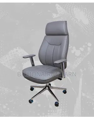 Grey Executive Leather Office Chair (New Arrival) — Only a Few Left