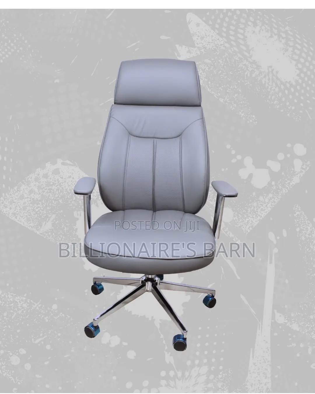 Grey Executive Leather Office Chair (New Arrival) — Only a Few Left