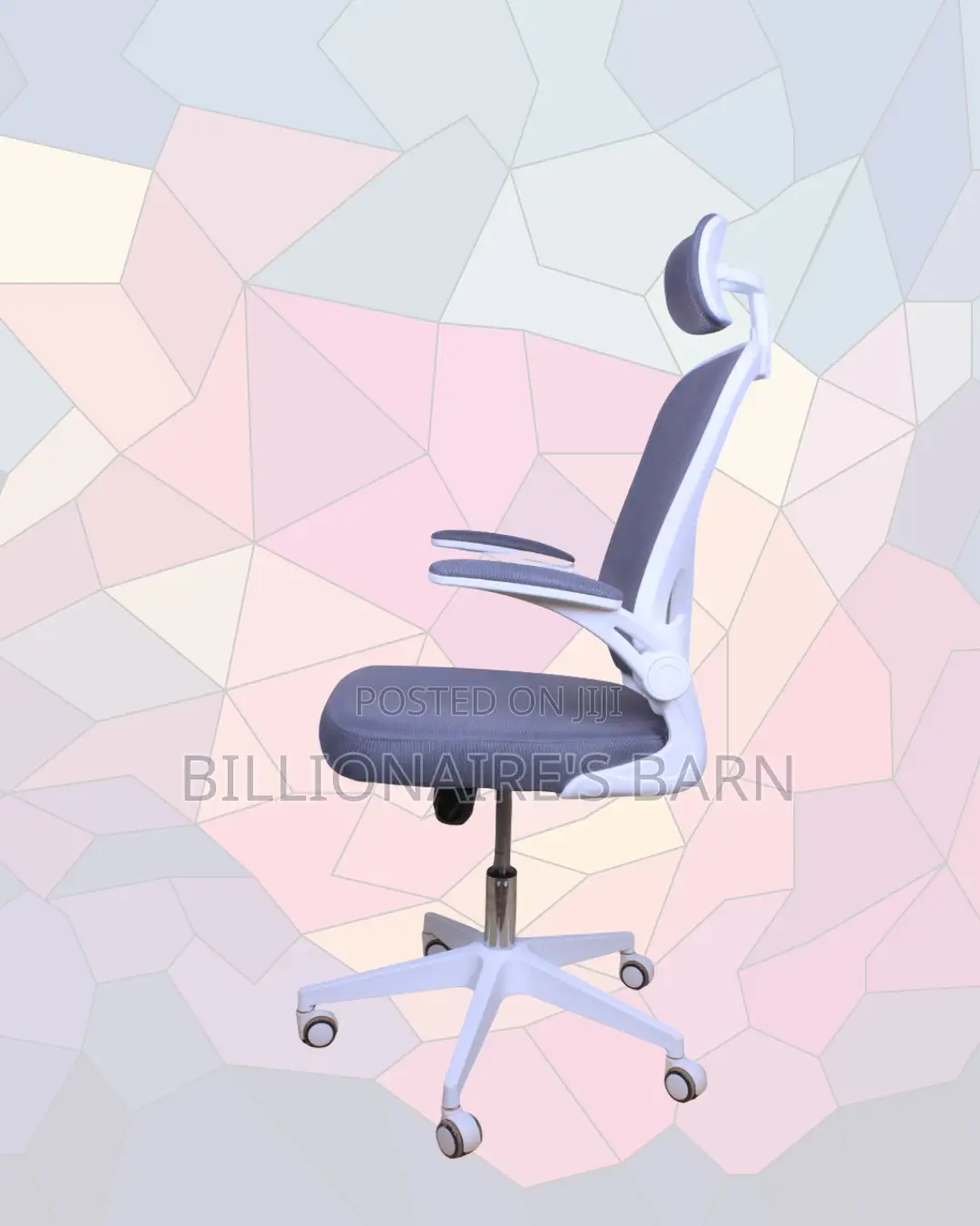 Plush White Ergonomic Office Chair — Smooth-Rolling Mobility