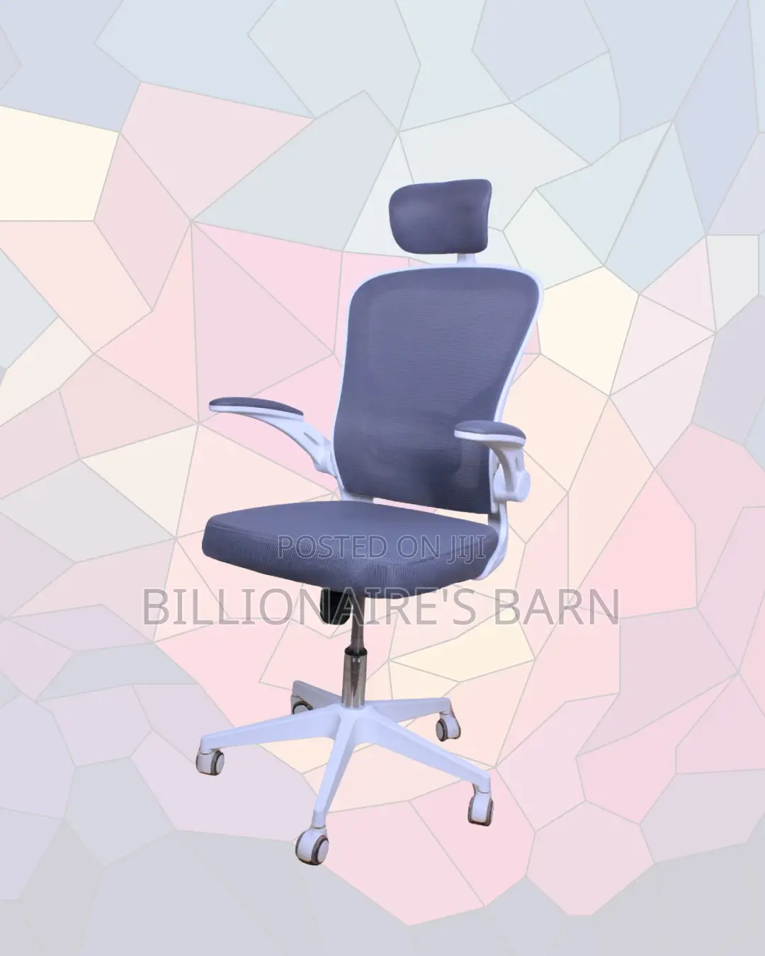 Plush White Ergonomic Office Chair — Smooth-Rolling Mobility